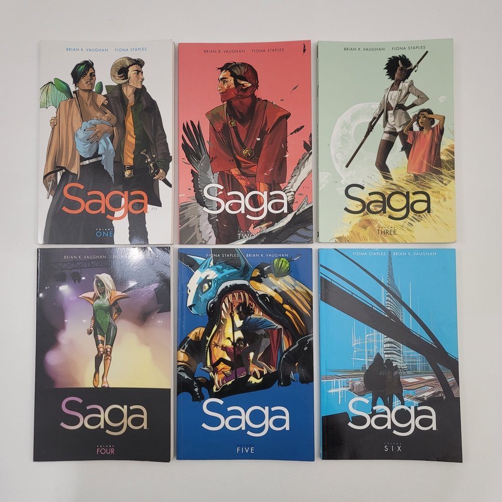 Saga Volume 1-6 Brian K. Vaughan Trade Paperback Comics Image